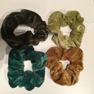 4 New Velvet Scrunchies